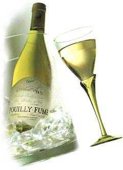 pouilly fume bottle and glass