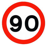 90 kph sign