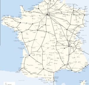 Railways in France Map